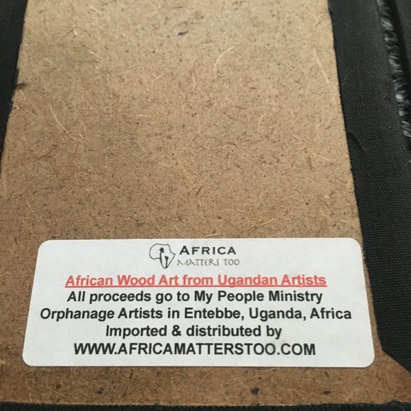 Pair of Authentic Ugandan Handmade African Banana Leaf Wall Art Rare - Picture 12 of 15